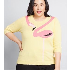 ModCloth Flamingo Charter School 3/4 Sleeve Cotton